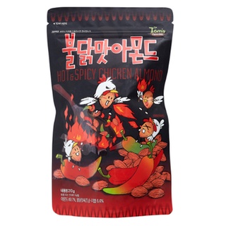 Toms Farm - Dry Roasted Hot Spicy Chicken Flavour Almond 210g.ทอมส์ฟาร์ม อัลมอนด์รสไก่สไปซี่อบแห้ง 210กรัม.