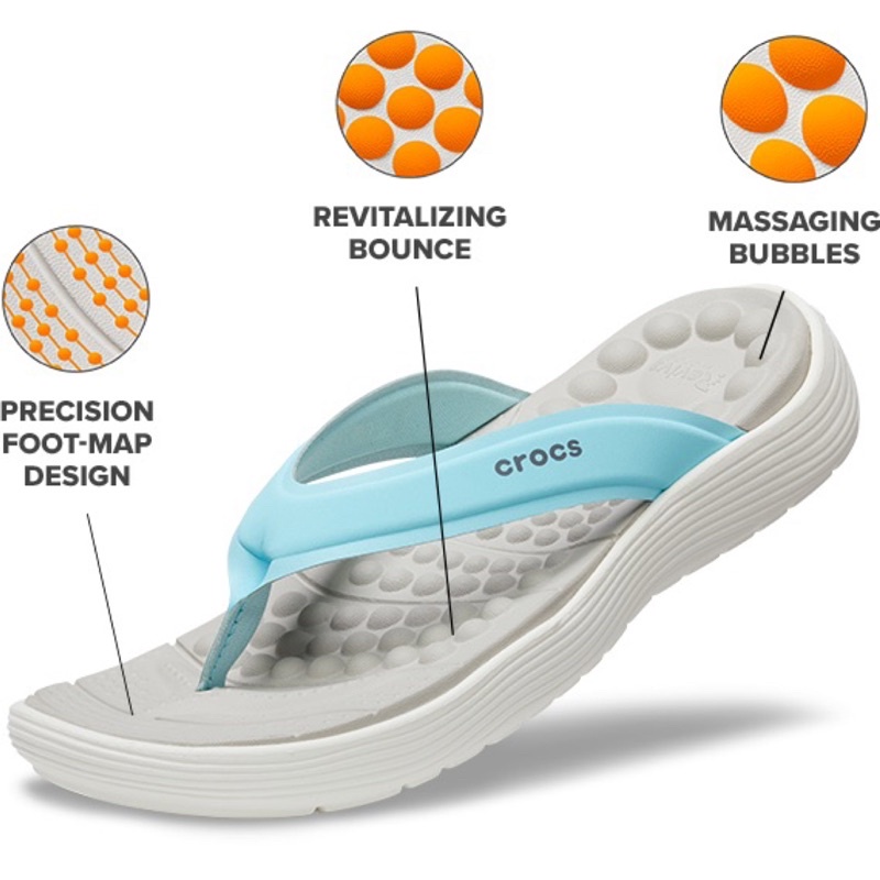 รองเท้าแตะ Crocs Reviva เพื่อสุขภาพ มีปุ่มนวด สวมใส่สบาย