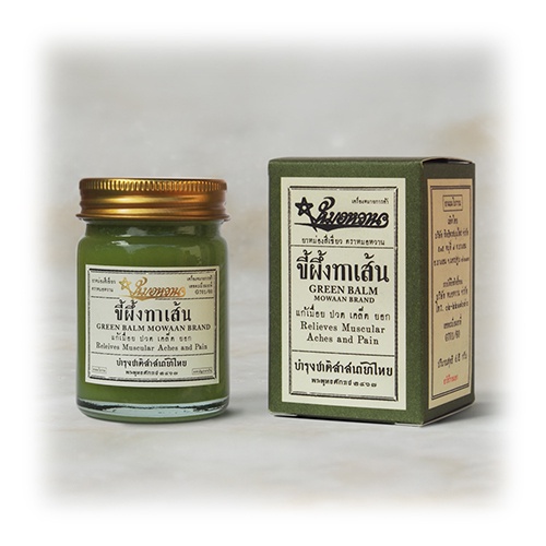 [ขี้ผึ้งหรือยาหม่อง] Mowaan หมอหวาน Green Balm ขี้ผึ้งทาเส้น ๔๕ กรัม แก้ปวดเมื่อย เคล็ดยอก ยึดตึง