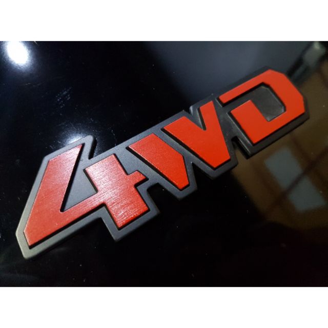 4 WD RED aluminuem badge logo โลโก้แต่งภายนอกรถยนต์