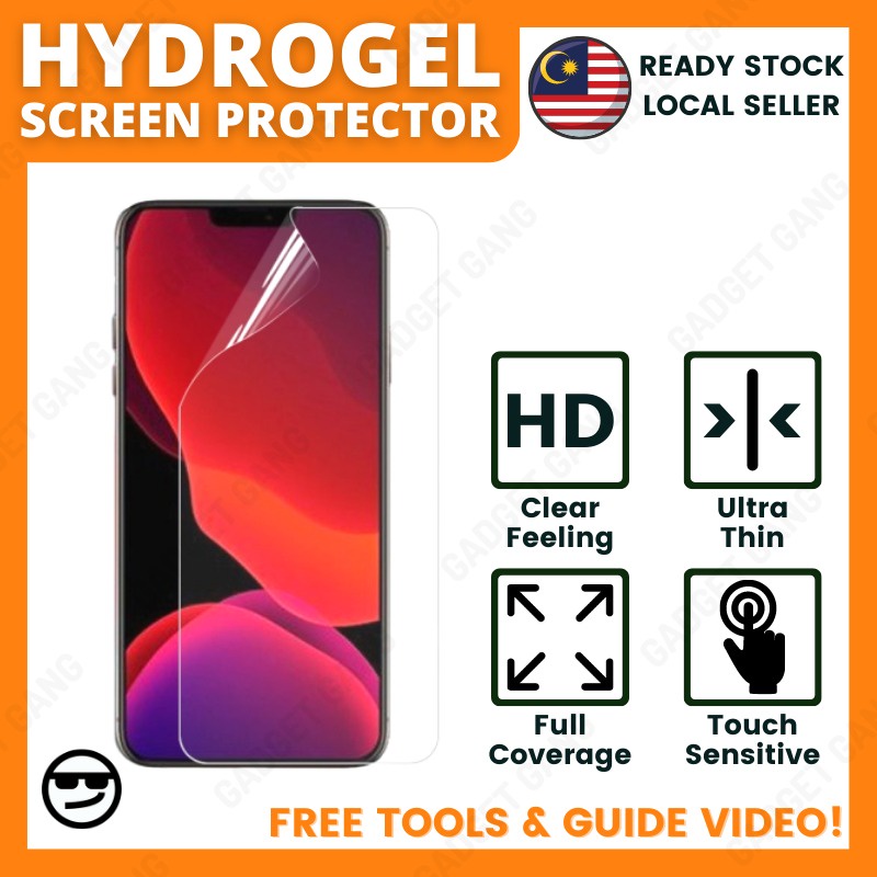ตัวป้องกันหน้าจอไฮโดรเจล 13 13 Pro 12 12 Pro 11 11 Pro X XS XR ทุกรุ่นมีจําหน่าย Gadget Gang