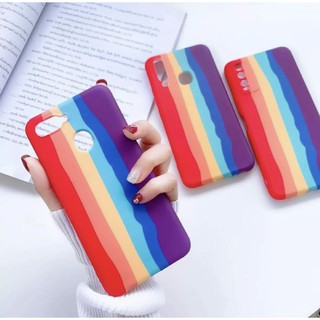 [ พร้อมส่ง ] Case Samsung galaxy J7Pro งานกำมะหยี่สายรุ้ง เคสสายรุ้งไล่โทนสีนิ่ม For ซัมซุง j7pro ส่งจากไทย