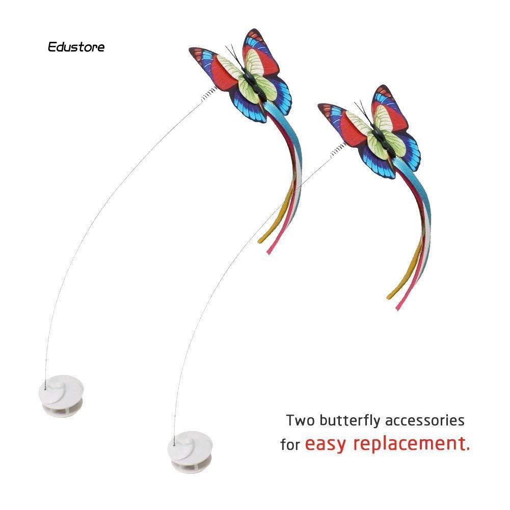 Edu-Electric Flutter Rotating Butterfly Flashing Interactive Cat Pet ...
