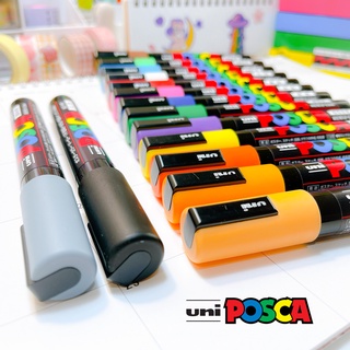 Uni Posca PC-5M (เวอร์ชั่นญี่ปุ่น) ขนาดเส้น 1.8-2.5 มม. มี 8 สี