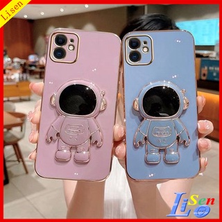 เคส iPhone 11 เคส iPhone 12 11 pro max iPhone 13 pro max 12 pro max เคสโทรศัพท์มือถือ ลายนักบินอวกาศ พร้อมขาตั้ง สําหรับ YHY