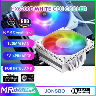 Jonsbo HX6200D พัดลมระบายความร้อน CPU ARGB แบริ่ง FDB 120 มม. ท่อความร้อน 6 ท่อ ความสูง 63 มม. พร้อมแผ่นความร้อน