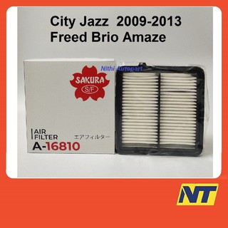 [โค้ด AUGL10ลด15%] กรองอากาศ Honda city 2009-2013,Jazz2008-2013, Freed, Brio, Amaze A-16810