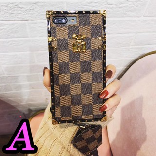 เคสโทรศัพท์หนัง tpu แบบมีสายคล้องคอสําหรับ vivo v 9 v 7 plus v 5 y 66 y 67 y 85 grid