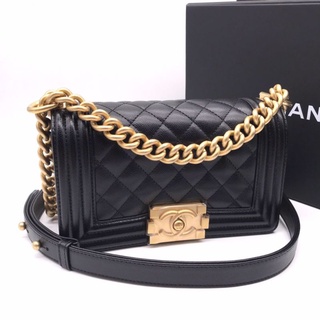 ❤️New Chanel Boy8" caviar Black ghw