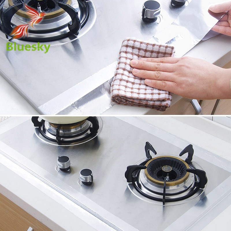 Aluminum Foil Kitchen Cooktop Sink Stickers Waterproof Removable High