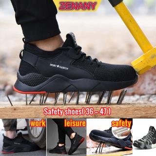 Safety Shoes รองเท้านิรภัยป้องกันแรงต่อต้านการเจาะที่มีน้ำหนักเบาระบายอากาศรองเท้าเหล็กเท้าทำงาน