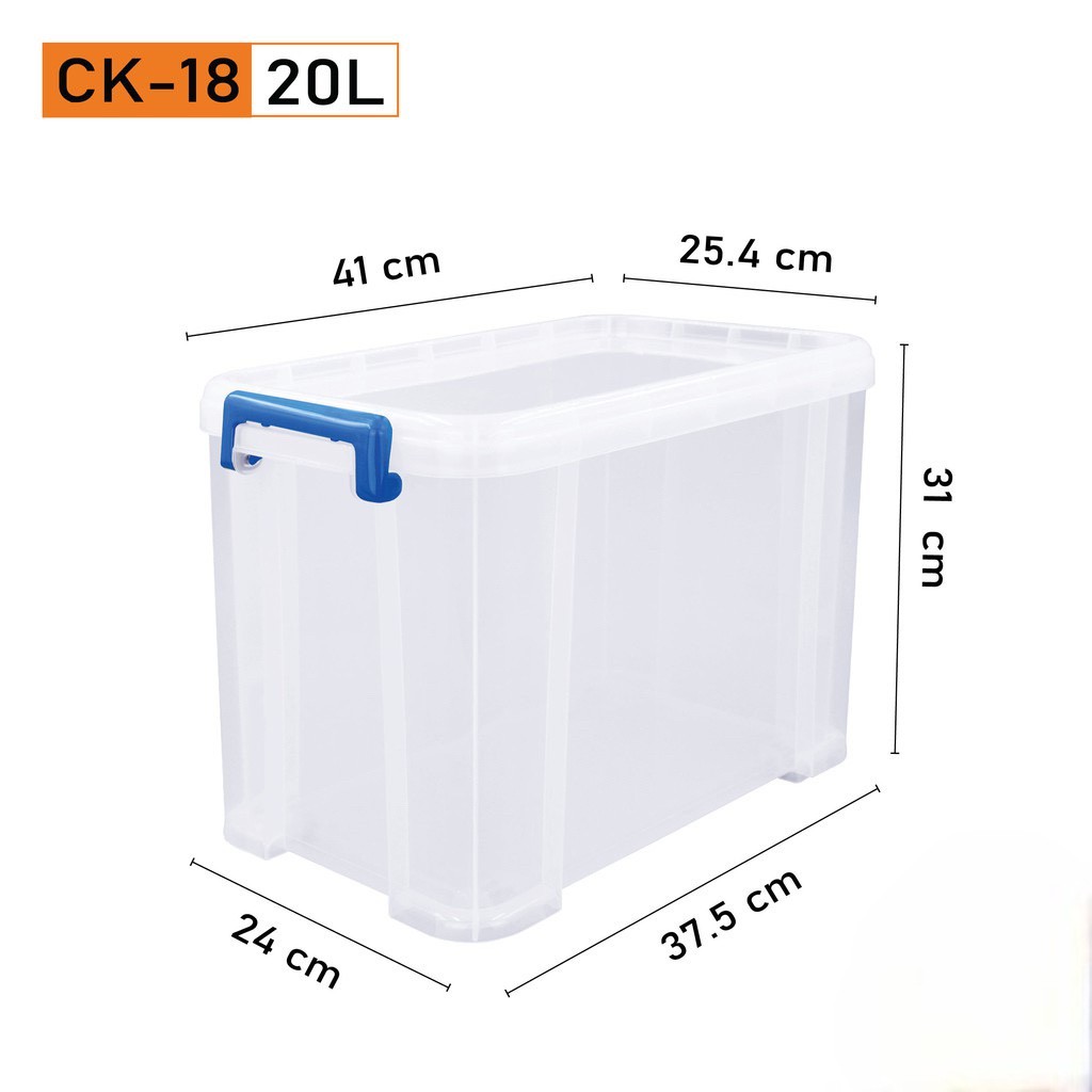 KEYWAY กล่องอเนกประสงค์ (กล่องหูล็อก)*คละสี* CK-18 (มีล้อ) ขนาด(ด้านบนฝา)(กว้าง x ยาว : 25.4 x 41 x 31 cm (20 L)