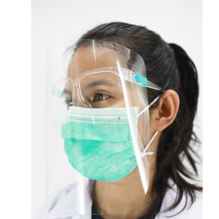 หน้ากากพลาสติกกันละออง face shield กันไวรัส แบบกรอบแว่นต่า