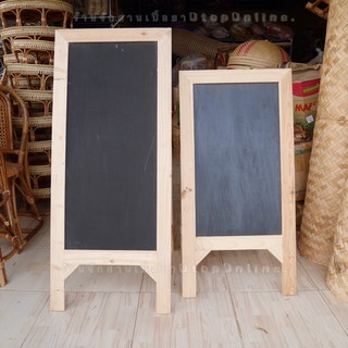 ‼️พร้อมส่ง‼️กระดานดำขอบไม้ Black Board กระดานดำพร้อมขาตั้งพับได้ กระดานเมนู ป้ายเขียน