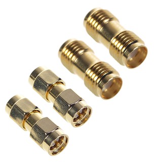 2 Pcs SMA Male to SMA Male Plug+ 2 Pcs SMA Female to SMA Female Jack RF Coaxial Adapter Connector