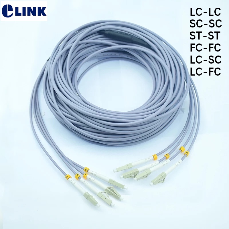30mtr 4 core Armored fiber patchcords SC LC FC ST UPC APC Multimode 4 fibers Armored optical fibre j