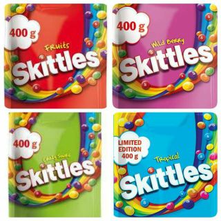 ลูกอมผลไม้ Skittles candy จากอังกฤษ ขนาด 400 กรัม exp01/11/23