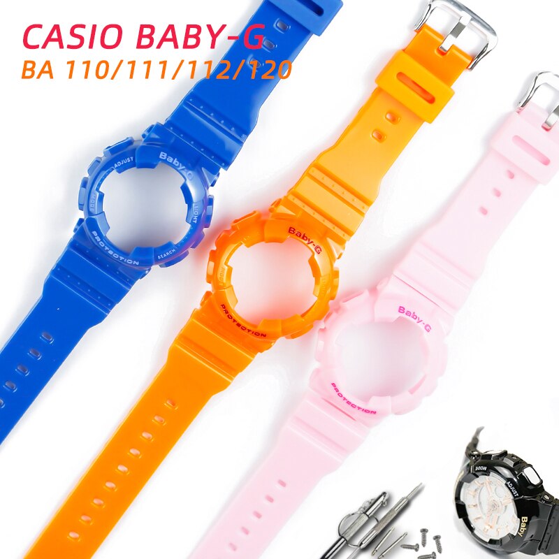 ชุดอุปกรณ์เสริมสายนาฬิกาข้อมือเรซิ่นสําหรับ Casio Baby-G Ba 110/111/112/120