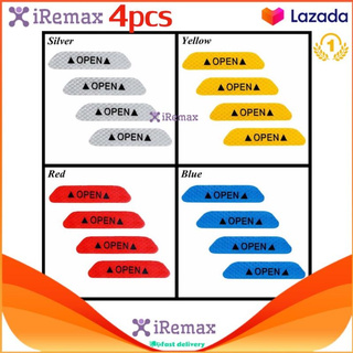 iRemax 4 ชิ้นด้านหลังอัตโนมัติสากลหางเครื่องหมายเตือนสติกเกอร์ประตูรถเทปสะท้อนแสงความปลอดภัย