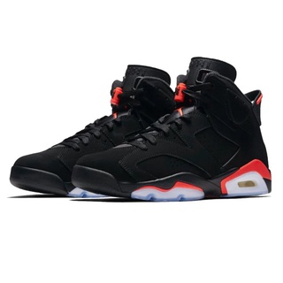 N7eu Nike Air Jordan 6 รองเท้าผ้าใบ รองเท้าบาสเก็ตบอล สีดํา สไตล์เรโทร