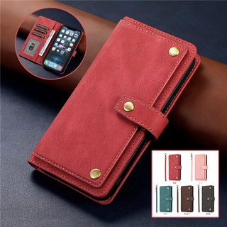 เคสโทรศัพท์มือถือหนัง ฝาพับ พร้อมช่องใส่บัตร และสายคล้องยาว สําหรับ Xiaomi POCO M4 X3 NFC Redmi 10 Note 11T 11 11S Pro 4G 5G 9