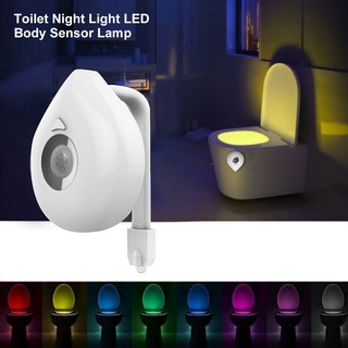 ไฟติดชักโครก LED ห้องน้ำ Night Light Motion Sensor WC Real 8 สีเปลี่ยนโคมไฟ ใช้แบตเตอรี่ 3A --มีของพร้อมส่ง--