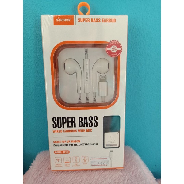 หูฟัง IPhone d-power super bass earbud แท้