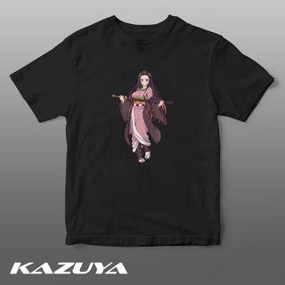 เสื้อยืดผู้ Kazuya TM-0135 เสื้อยืด ลายการ์ตูนอนิเมะ DEMON SLAYER - NEZUKO KAMADO - S-5XL