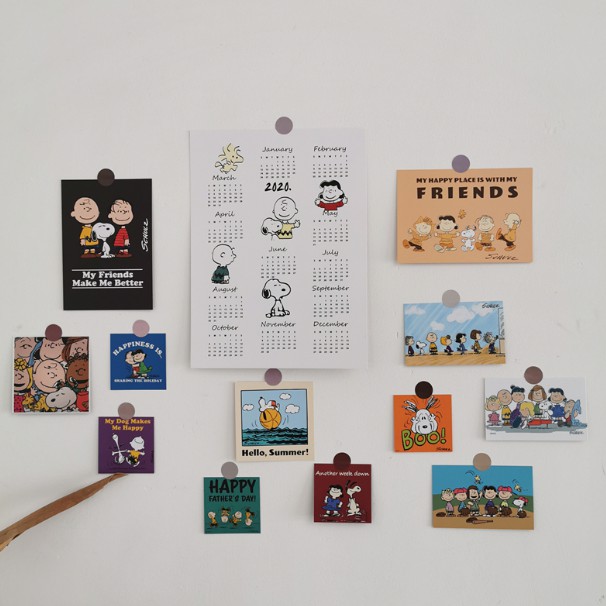 Chic fun shop ผ้าพิมพ์ ลาย Snoopy ปฏิทิน 2021 สําหรับตกแต่งบ้าน