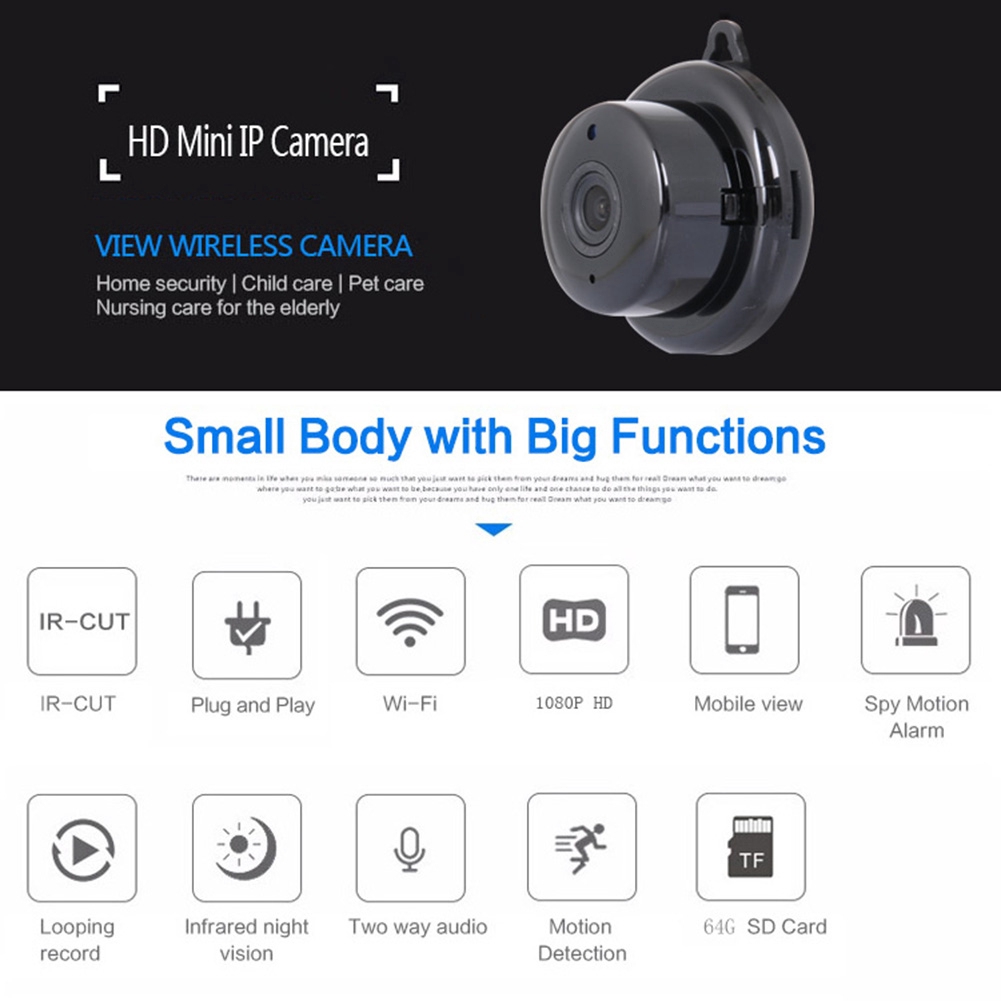 【In stock】 Wireless camera wifi remote home MINI indoor 1080P HD night ...