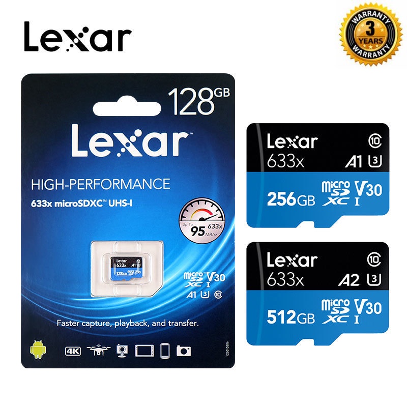 Lexar Memory Card 633X card 32GB micro sd card Class10 64GB 128GB memory card 256GB 512GB TF flash Card