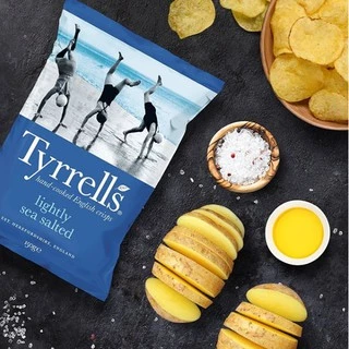 [Best Before 15-Aug-2026]Tyrrells Lightly Sea Salted Crisps 150gm ทิเรลส์ มันฝรั่งอบกรอบรสเกลือทะเลบางเบา 150 กรัม
