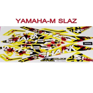 A สติ๊กเกอร์ติดรถมอเตอร์ไซด์ลายการ์ตูน สำหรับ YAMAHA-M SLAZ ฉลาม สีเหลือง ลาย 2