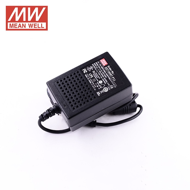 Meanwell GST18U12-P1J อะแดปเตอร์พาวเวอร์ซัพพลายติดผนัง 12V 1.5A 18W ระดับ VI MEAN DC 2.1*5.5