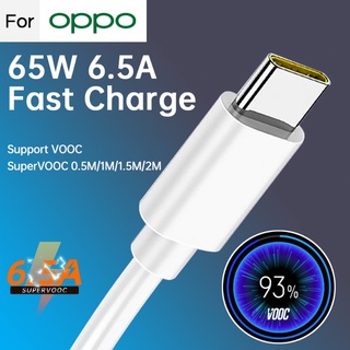 Oppo6.5a 65w สายเคเบิล SuperVooc Type-C สายชาร์จ สําหรับ 8 Pro 5 6 7 Pro 65w SuperVooc สําหรับ OPPO Reno 5 3 4 2F