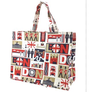 พร้อมส่ง กระเป๋าแฮรอท Harrods iconic London large canvas shopper bag แท้สวย ใหญ่จุใจ