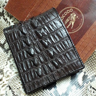 crocodile wallet กระเป๋าหนังจระเข้แท้สีน้ำตาล