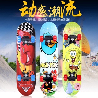 สเก็ตบอร์ดเด็ก สเก็ตบอร์ดสำหรับเด็กSkateboard สเก็ตบอร์ดมือใหม่ ดับเบิ้ลร็อกเกอร์ เมเปิ้ลบอร์ด สเก็ตบอร์ด 4ล้อ (สุ่มลาย)