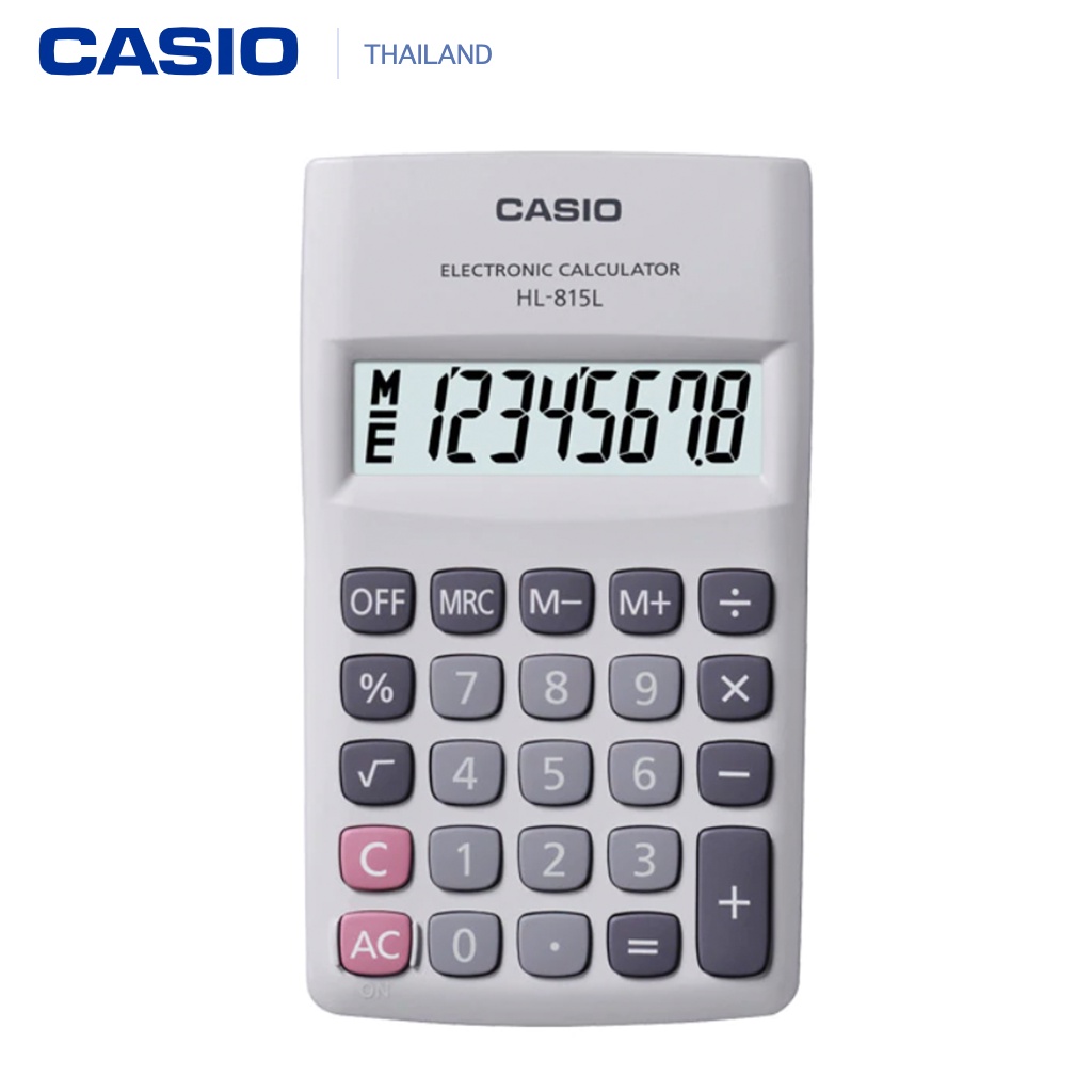 เครื่องคิดเลข CASIO HL-815L (8 หลัก) คาสิโอ้ ของแท้! รับประกัน 2 ปี เครื่องคิดเลขพกพา เครื่องคำนวณ Calculator