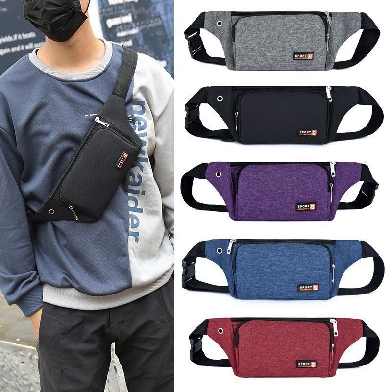 (W112)กระเป๋าคาดเอว ขนาดพอดี ใส่แล้วไม่ตุง ผ้าลายสียีนส์ vgetbag