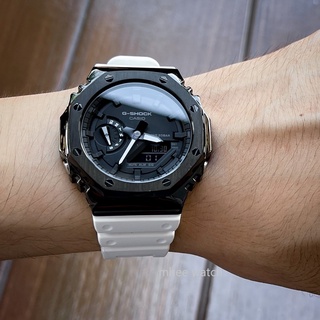 G-Shock Metal Face รุ่น GA-2100-7 Custom Stainless Black Bezel ของแท้ ประกันศูนย์ 1 ปี