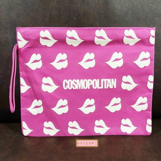 กระเป๋า COSMOPOLITAN FLAT POUCH สีชมพู ขนาด 25.3 x 20.8 ซม.