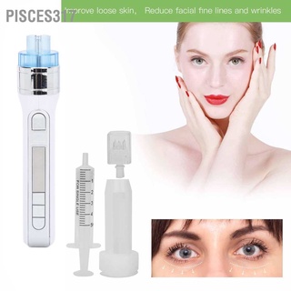 Pisces317 3D Water Injection Pen Deep Moisturizing Wrinkles Removal Skin Tightening Beauty Device Silver 100‑240V