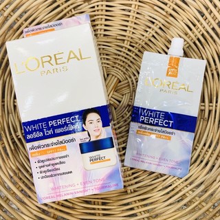 ลอรีอัล ไวท์ เพอร์เฟ็คท์ เดย์ ครีม SPF17 PA+ Loreal White Perfect Day Cream 7ml(6ซอง/กล่อง)