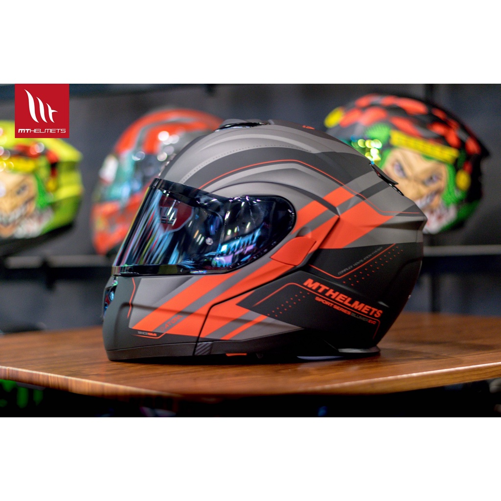(ราคาพิเศษ มีตำหนิ) หมวกกันน็อค ATOM SV BLUMER - RED (เปิดคางได้)