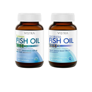 [โปร 199*] Vistra Salmon Fish Oil 1000 mg // Odorless Fish Oil 1000mg โอเดอร์เลส ฟิชออยล์ EPA อีพีเอ DHA ดีเอชเอ