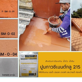 กาวกันซึม 215 กลู (Gglu)  สีโทนสีพิเศษสำหรับทากันซึมพื้นหรือผนังใช้ได้ทั้งภายนอกและภายในอาคาร บ่อน้ำ ดาดฟ้า ระเบียง