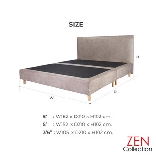 ZEN Collection เตียงนอน ฐานเตียง+หัวเตียง 6ฟุต 5ฟุต 3ฟุตครึ่ง (ไม่รวมที่นอน) NEW YORK+ Bedding Frame | Premium PU