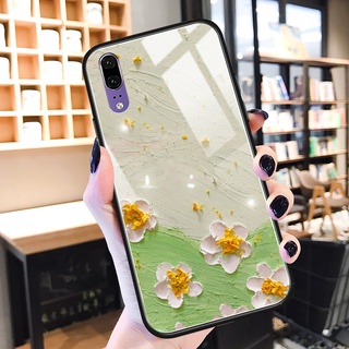 Dmy เคสโทรศัพท์มือถือ ลายภาพวาดสีน้ํามัน รูปดอกไม้ สําหรับ huawei P20 pro P30 lite P10 plus mate 20 pro 30 10 nova 9se 9 7 7i 7se 5 5T 4e 3 3i 8i 2i 2lite