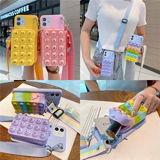 New Ready Stock Casing OPPO A16 A15 A15S A54 A53 A52 A92 A93 A94 A95 A35 A32 A73 A72 2021 3D Rainbow Emoji Silicone Stress Relief Pop It Fidget Push Bubble Soft Zipper Wallet Phone Cover Case